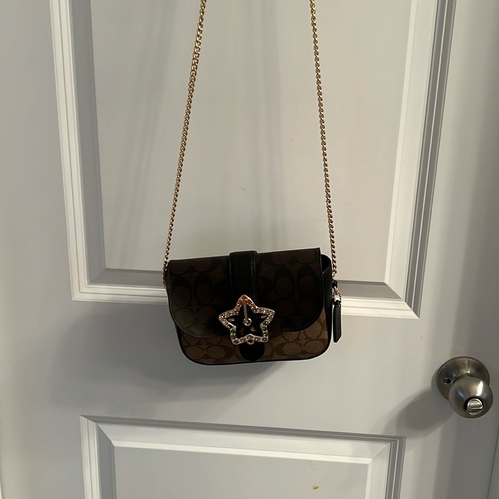 Coach Gemma Crossbody in Blocked Signature Canvas w/ Gem Star Buckle NWOT